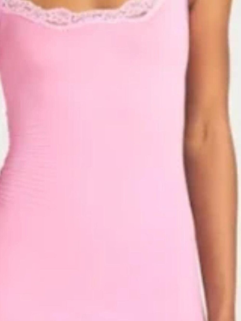 Skims fits everybody slip lace trim mini dress- pink